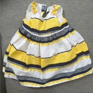 Gymboree Yellow, White, and Black Striped Kids Dress